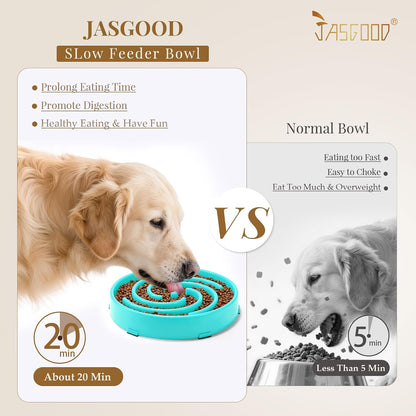 Slow Feeder Bowl for Large and Medium Dogs - Anti-Gulping Design to Prevent Bloating and Choking